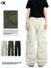 11KN Unisex Retro Straight Leg Multi-Pocket Work Pants - Heavyweight, Loose, Casual, and Slimming for Streetwear Enthusiasts