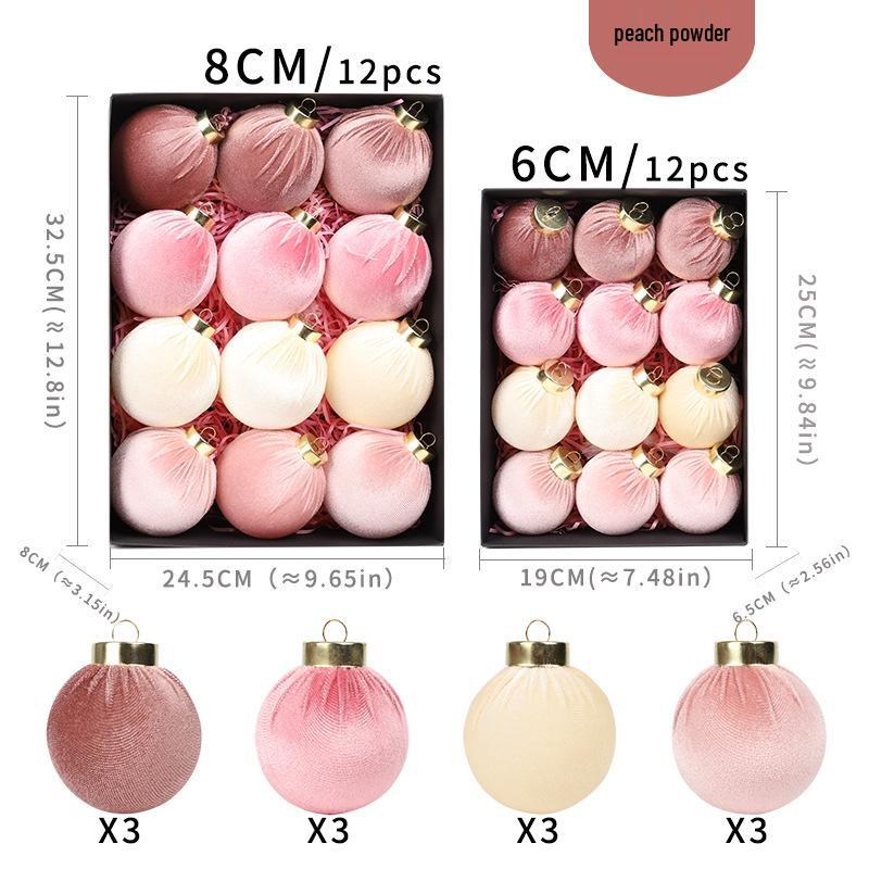 Christmas Velvet Ball Set: 6cm/8cm Ornaments for Tree Decoration