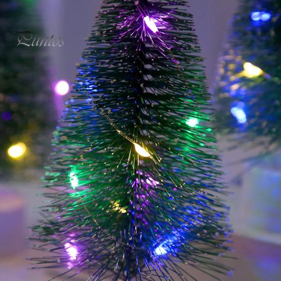 3Pcs LED Christmas Tree Eye-catching Durable Colorful Luminous Christmas Tree Ornament for Home Festive Decoration