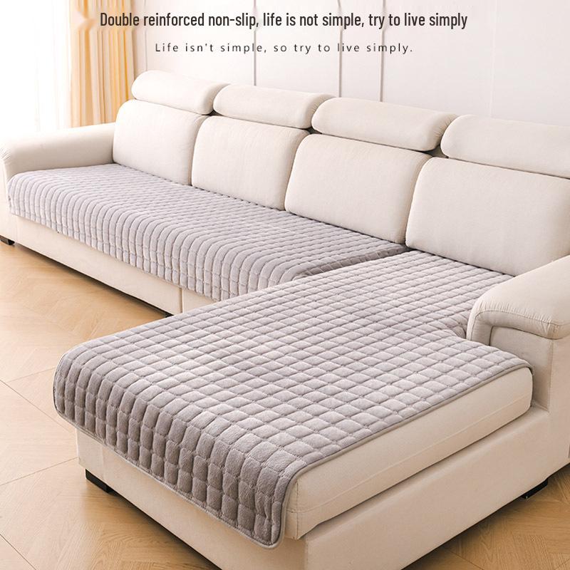 Thickened Non-slip Flannel Sofa Cushion Cover for Autumn and Winter