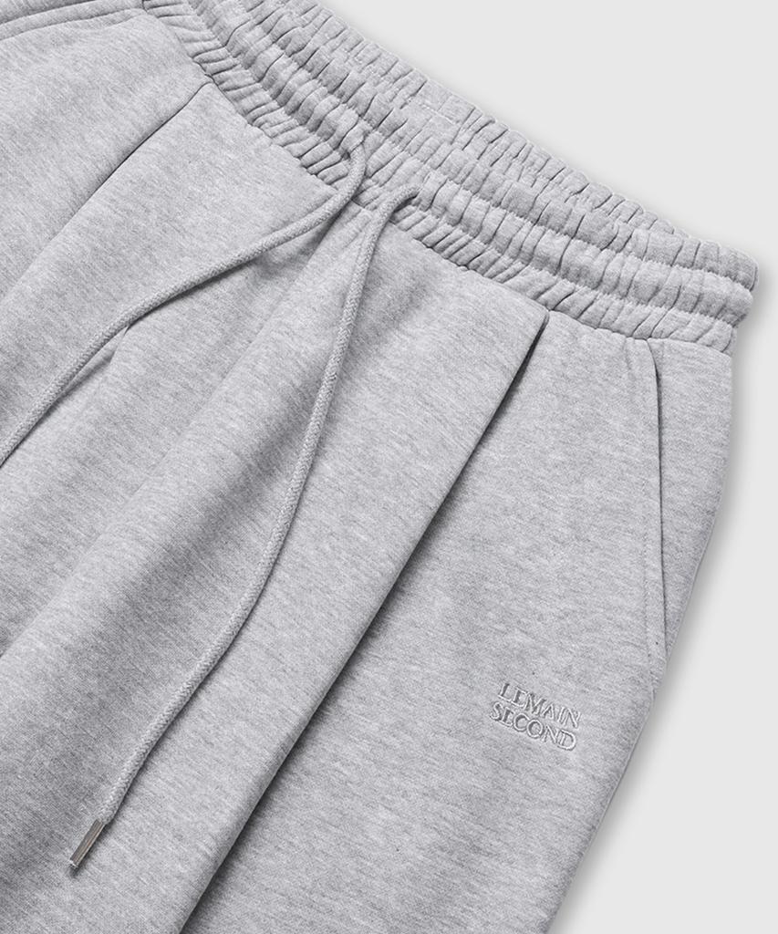 LEMAIN SECOND One-Pleat Wide Sweatpants [Gray] (Type B)