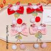 Rabbit Plush Fringe Hairpin Bowknot Chinese Style Barrettes Children's New Year Hair Clip  Kids