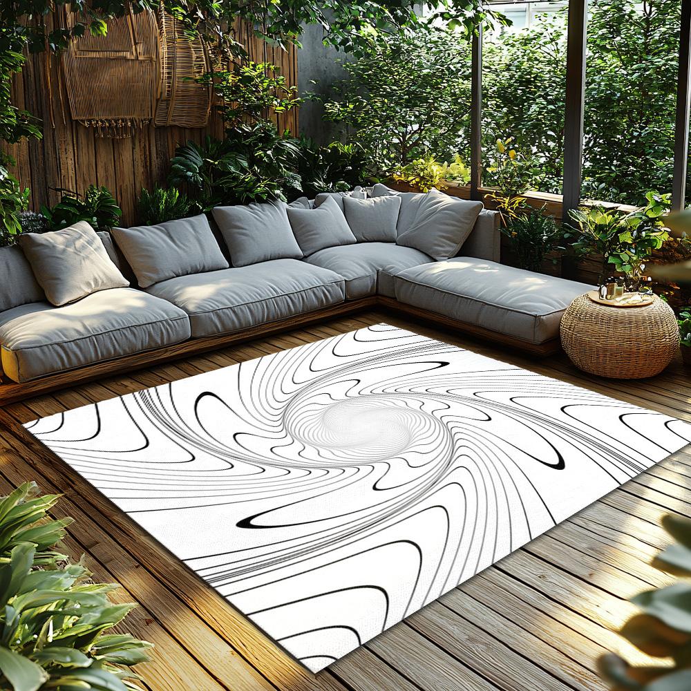 Tuniu Modern Abstract Swirl Area Rug - Non Slip Living Room Carpet for Home Decor