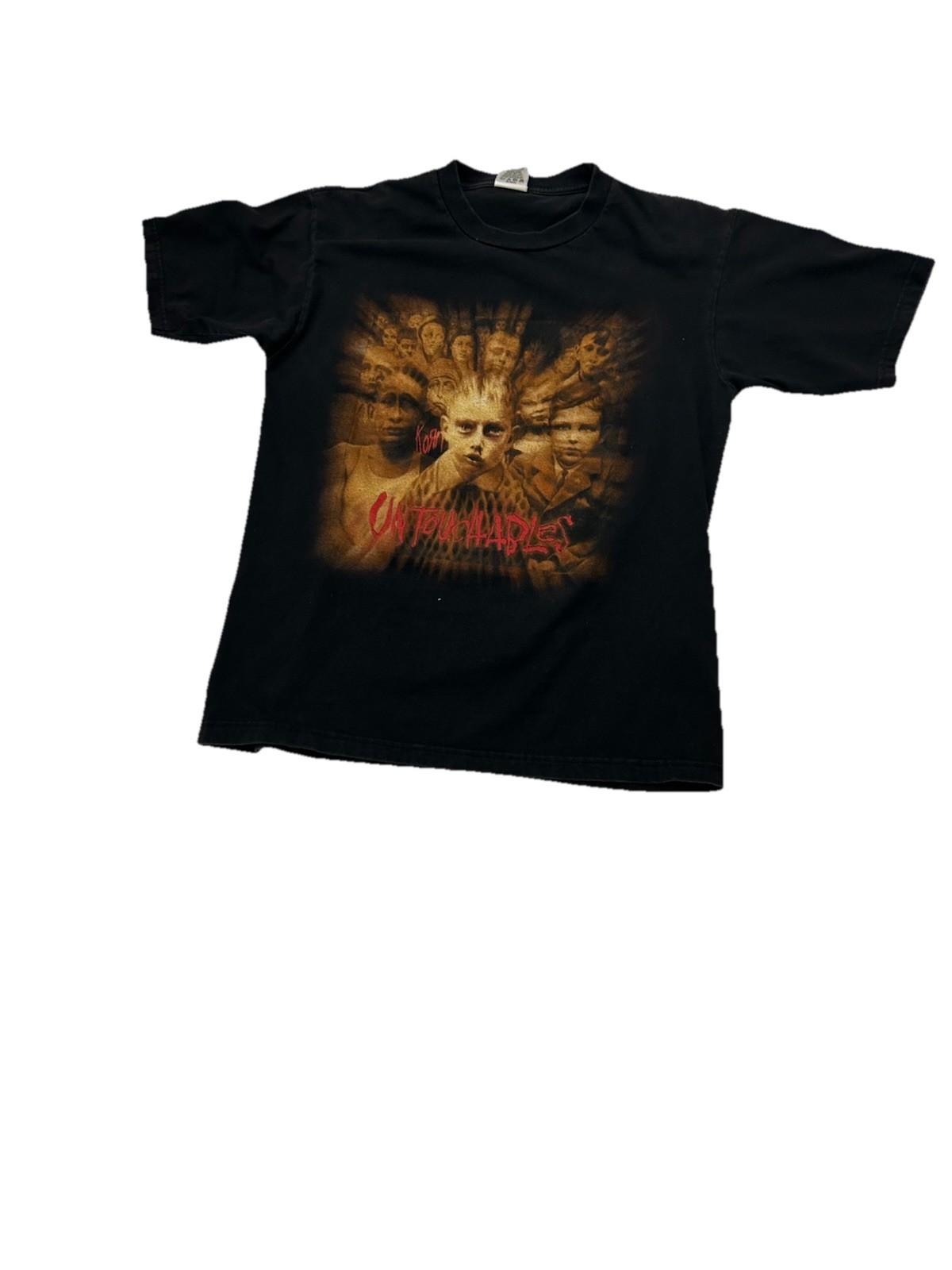 Vintage Y2K 2002 Korn Untouchables World Tour L Nu Metal Band Shirt Heavy Rock M XL