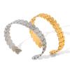Leaf Bangle for Women, Light Luxury High-end Adjustable Open Bangle, Titanium Steel Bracelet
