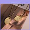 Vintage Rose Flower Pendant Necklace With Geometric Design For Women And Men
