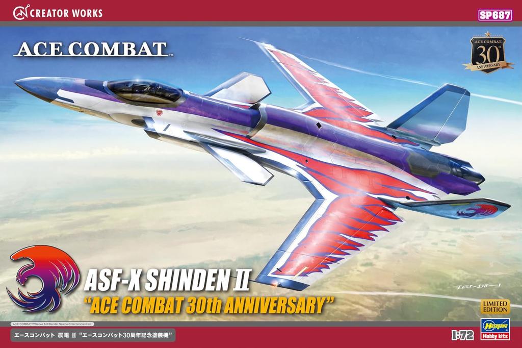 Hasegawa Ace Combat Shinden II Combat 30th Anniversary Commemorative Paint Scale Plastic Model Kit SP687 "Ace Scheme" 1/72