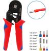 Baomain Crimping Plier HSC8 6-4A Self-adjustable Crimping Tools for 0.25-6 mm² AWG 23-10, Square Ferrule Wire Cable End-sleeves Red