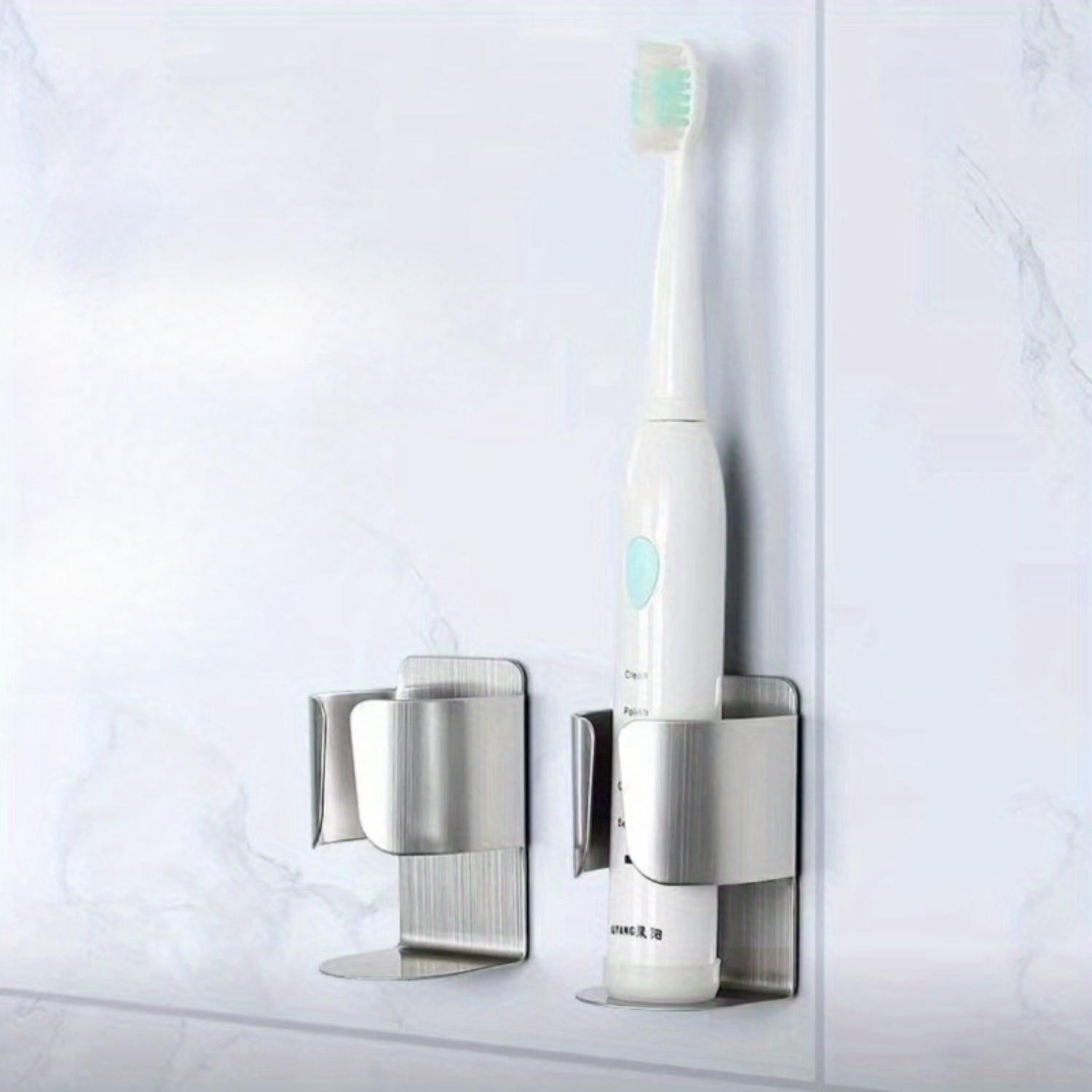 

1pc Stainless Steel Toothbrush Holder Wall Mounted Toothbrush And Toothpaste Organizer Durable Bathroom Shelf Modern Design