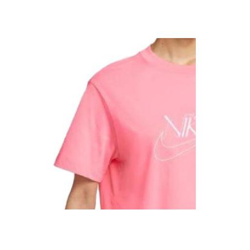 New Nike Women'ss Letter Print Retro Drop Shoulder T-Shirt Pink FB8204-611