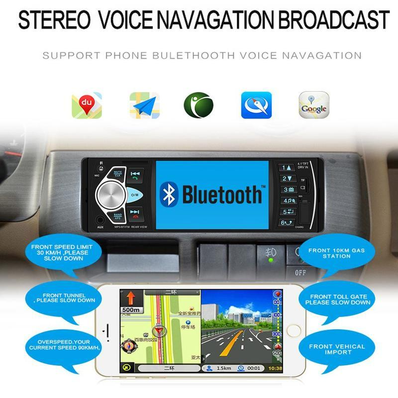 4.1'' Car Radio 1Din Audio Stereo FM Bluetooth Steering Wheel Remote Control Car Player