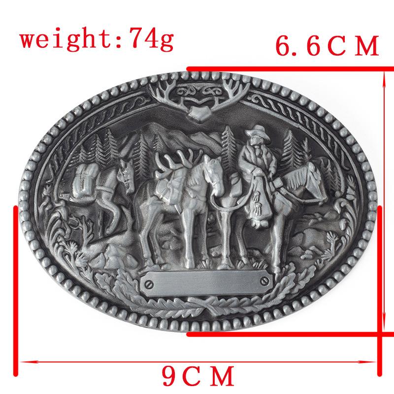 Metal Belt Buckle Western Style Horse Team European and American Style Denim Belt Accessories Big Head