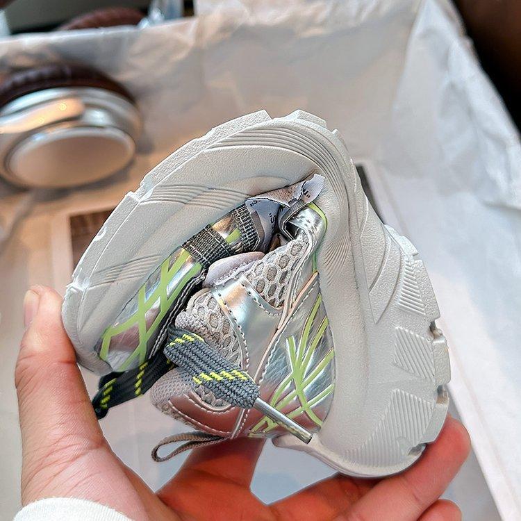 Girls shoes dad shoes 2025 spring new children's sports shoes medium and older children's girls mesh Korean version running shoes