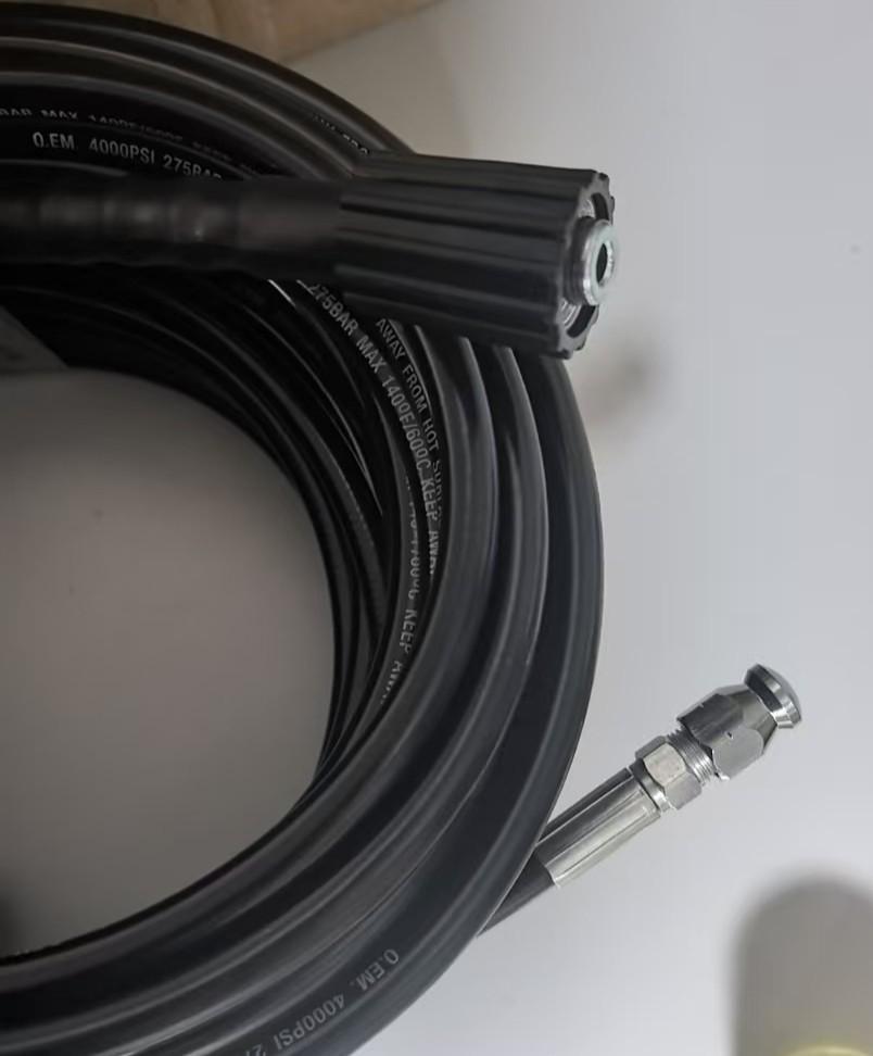 High-Pressure Cleaner Sewer Cleaning Hose with 1/4" Front Nozzle and Trio Rear Jets