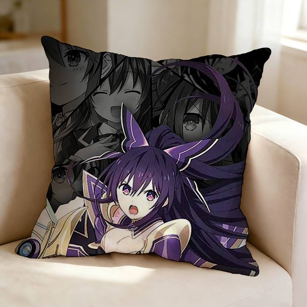 DDate A Live Cool YYatogami Tohka Square DoubleSided printed Pillow Case Bedroom Bedside Pillow Sofa Cushion Cover