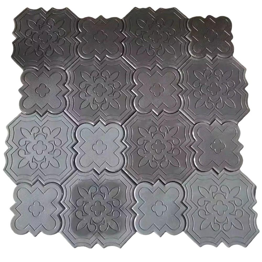2Pcs/Set 30cm Paving Brick Mould Big Small Flowers Reusable Concrete Path Maker Mold Plastic DIY Walk Maker