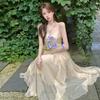 Summer vacation suspender ruffle dress slim Yunnan travel Mori fairy skirt Sanya beach skirt