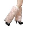 Plush Leg Warmers for Women Soft Furry Boot Toppers Ribbed Elastic Top Fuzzy Leg Covers Winter Accessory Party Costume