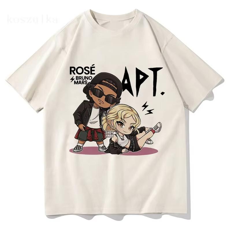Rose Bruno Mars Apt T Shirt Fashion Unisexunisex Harajuku Graphic Tshirt Unisex High Quality Aesthetic Vintage Summer Tees Shirts
