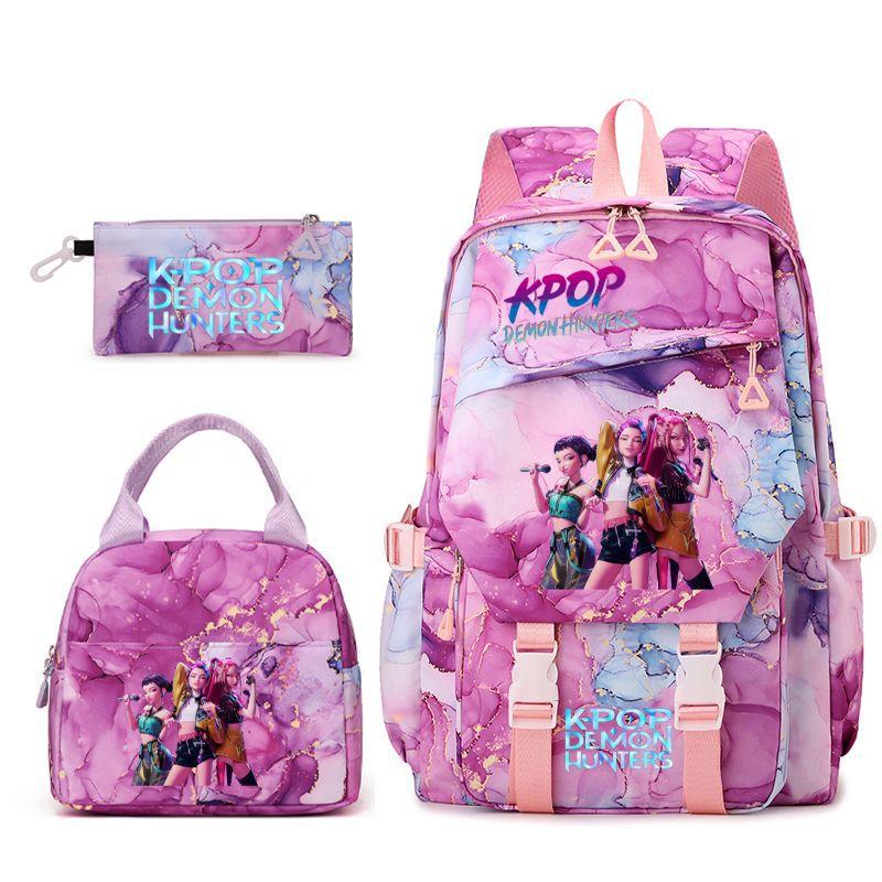 Kpop Witch Hunters Peripheral Printing Student Backpack Lunch Bag Pencil Case Three-Piece Set