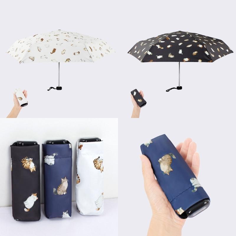 Cartoon Umbrella Adorable Kitten Print For Outdoor Travel And Daily Use Cartoon Kitten Print