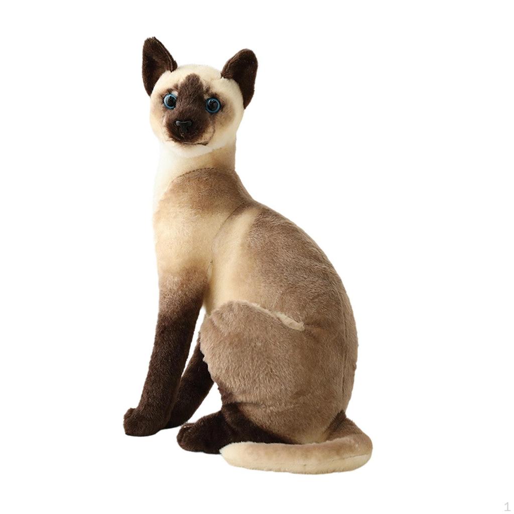 Cat Toy Stuffed Animal Decoration Figures Comfortable Simulation Kitten Lovely for Teens Bedroom