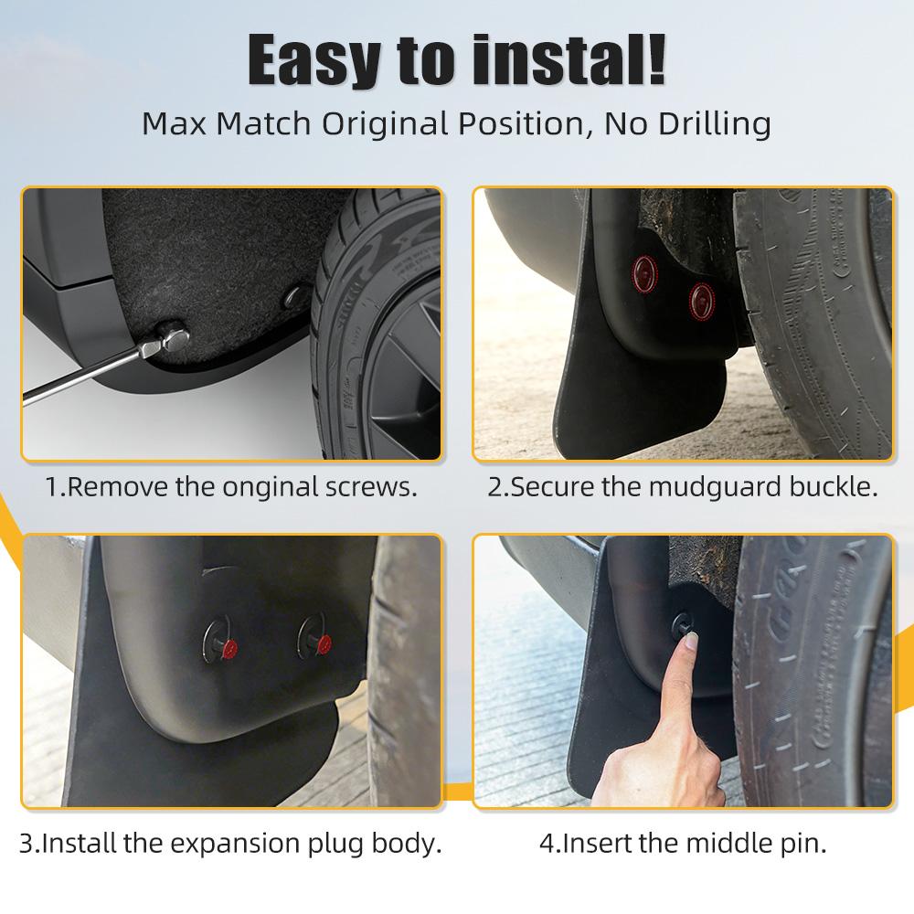For Model 3 2025-2026 For Model Y 2020-2025 2025-2026 Mud Flaps Car Wheel Front Rear TPE Mudguard Splash Guards Cover