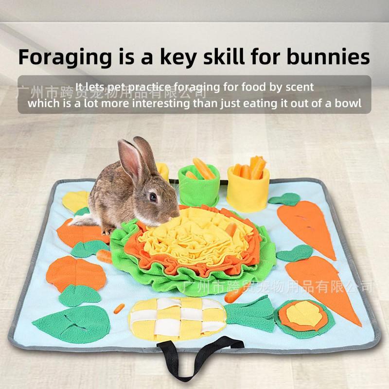 Washable Sniffing Mat Rabbits Guinea Pigs Ferrets Slow Feeder Training Toy Enrichment Blanket