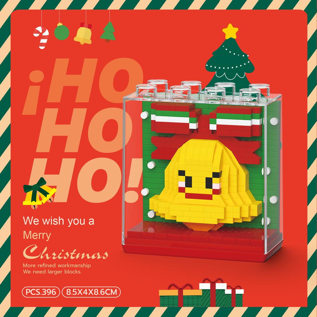 Nietoksyczne Prezenty Świąteczne Zabawki dla Dzieci Klocki Mikołaj Puzzle DIY Mikro Klocki Choinki Ozdoby Stołowe z Reniferami