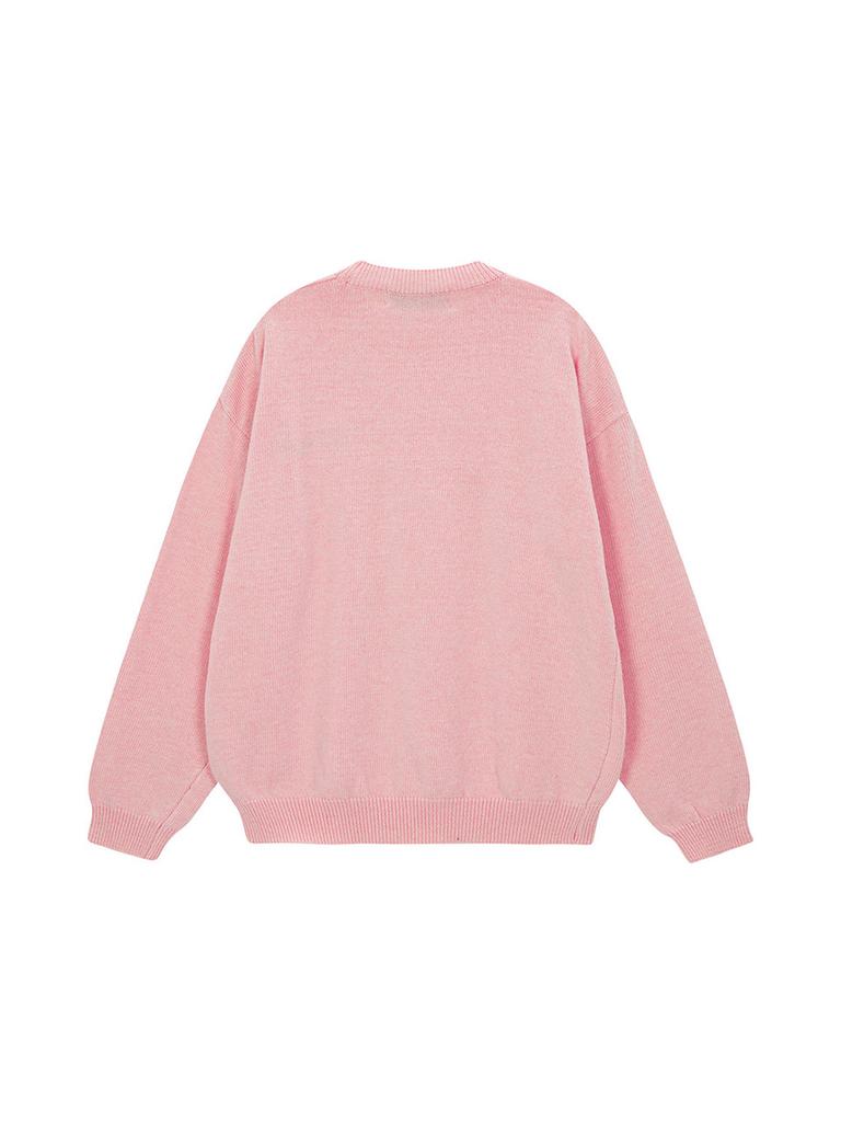 SALAD BAGUNI Lettering Semi-Over Pullover_Pale Pink