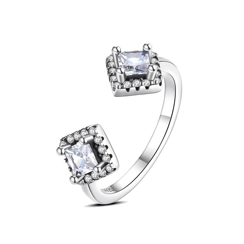 Original 925 Sterling Kupfer Ring Liebesherz Gabelmond Mond Sonne Ringe Kristall Roségold Für Frauen Hochzeitsgeschenk Luxus Zirkon