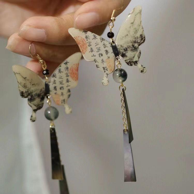 

Новые китайские серьги для женщин Серьги-кисточки Серьги в старинном стиле Ханьфу Чонсам Юбка с изображением лошадиной головы Аксессуары