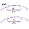 Verstelbare Gevlochten Touw Armband 2 STUKS Handgeweven Armbanden met Metalen Lint Hanger, Koord Bewustzijn Flexibele Knoop Touw Polsbandjes, Dagelijks