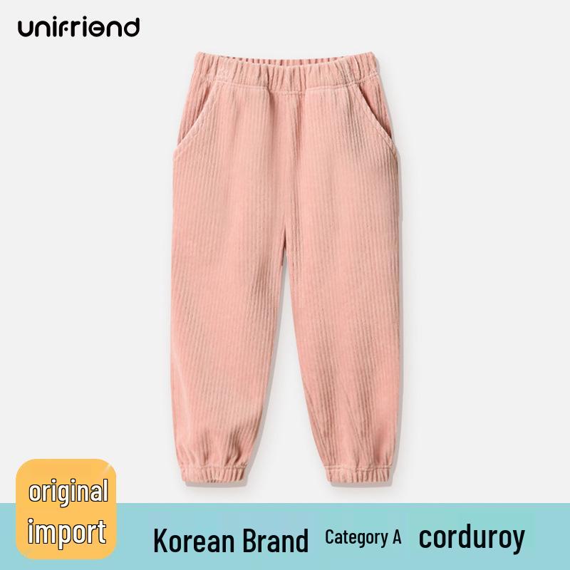 Unifriend Kids' Thick Corduroy Lantern Pants - Autumn/Winter, Korean Style for Baby Boys & Girls