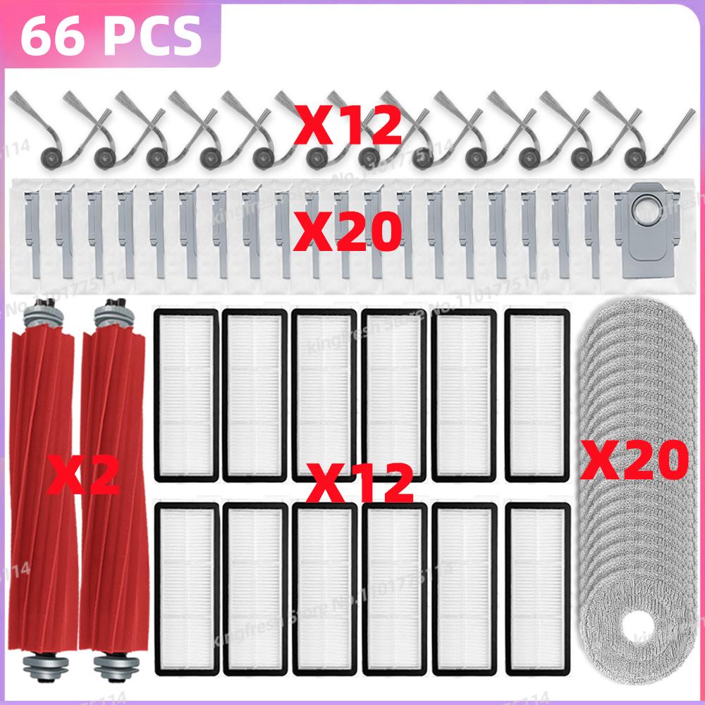 Adatto per ( Roborock QR 798 / QR 598 / QV 35A / QV 35S / Qrevo L ) Parti Spazzola Laterale Principale Filtro Sacchetto Mocio QR798 QR598 QV35A QV35S
