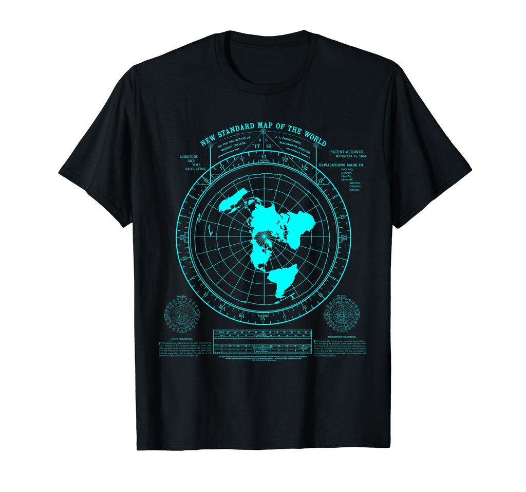 New Standard World Map Flat Earth Gleason's T-Shirt