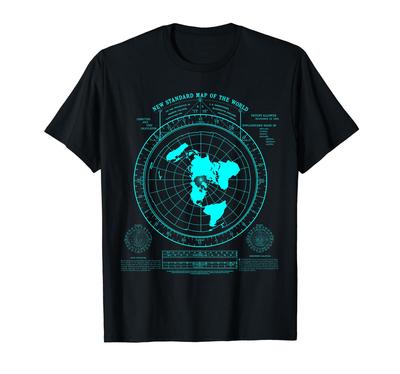 New Standard World Map Flat Earth Gleason's T-Shirt