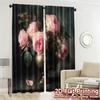 2pcs, 2D FLAT PRINTING Curtains (Without Rod) Blush Bouquet Print Modern Curtains Prints Light Filtering Curtains Decorations