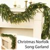 Guirlanda de Pinheiro Norfolk de Natal Com Luzes Para Decoração de Lareira Artificial Galhos de Pinheiro Guirlandas Pendurado na Parede Ornamento S2G9
