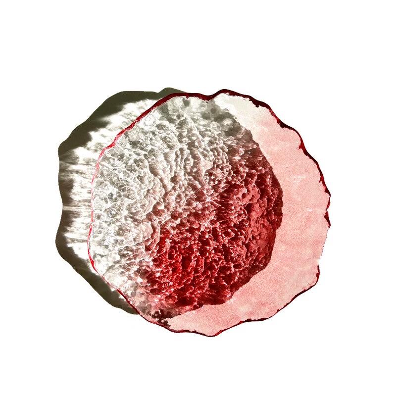 Irregular Glacier Glass Dessert Plate