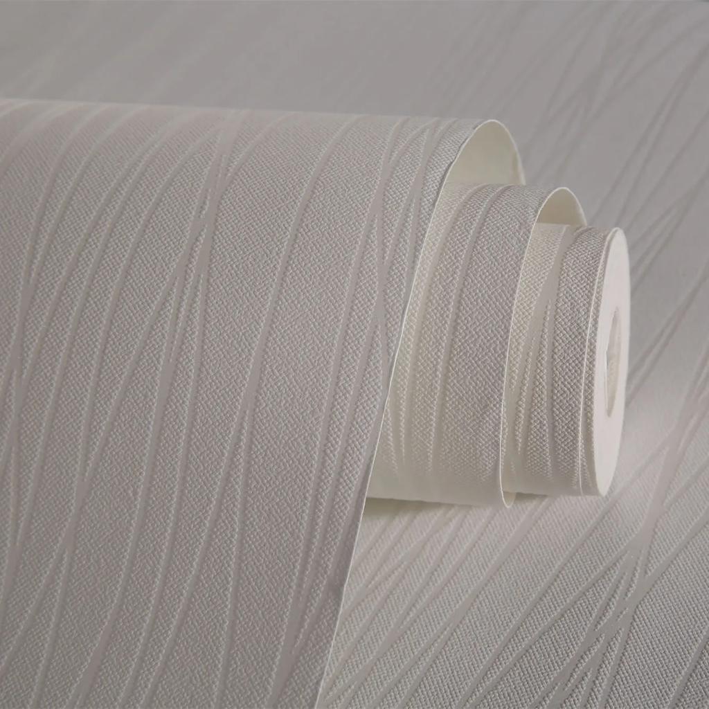 Hotel Non-Woven Striped Wallpaper Beige Modern Simple Plain Vertical Striped Wallpaper