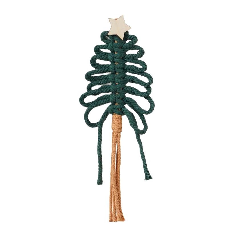 Маленькие макраме Рождественская елка Подвесное украшение Ручная работа Настенное искусство Декор Рождественская вечеринка Подарки для женщин