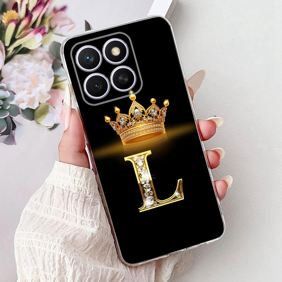 

For Honor X8C Case Stylish Crown Letters Cover Clear Silicone Soft Slim Phone Case For Honor X8C HonorX8C ABR-LX1 ABR-LX2 Bumper Honor X8C