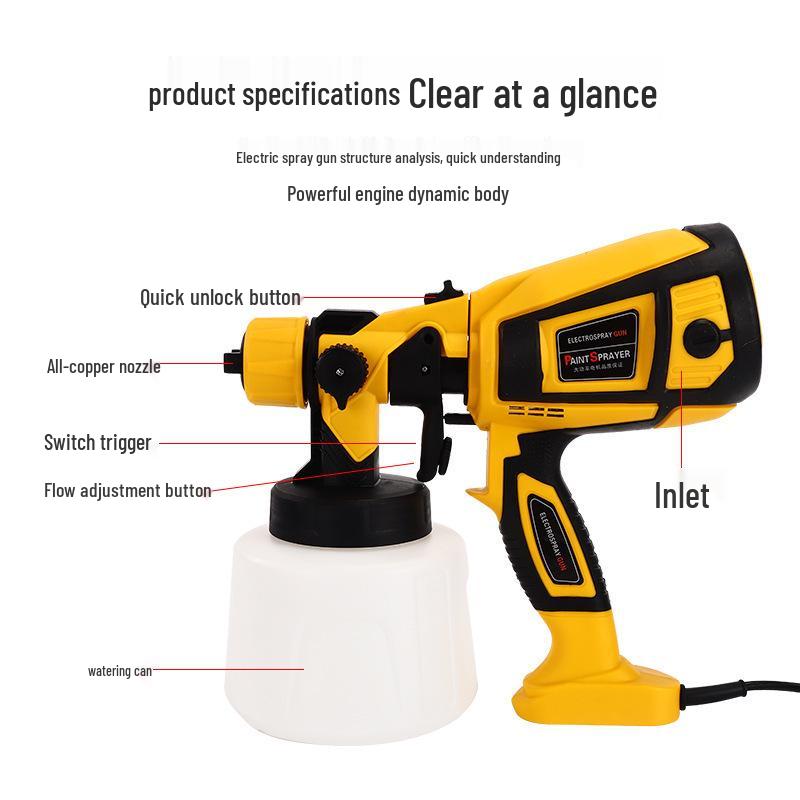 Portable High-Pressure Electric Paint Spray Gun for Latex and Formaldehyde