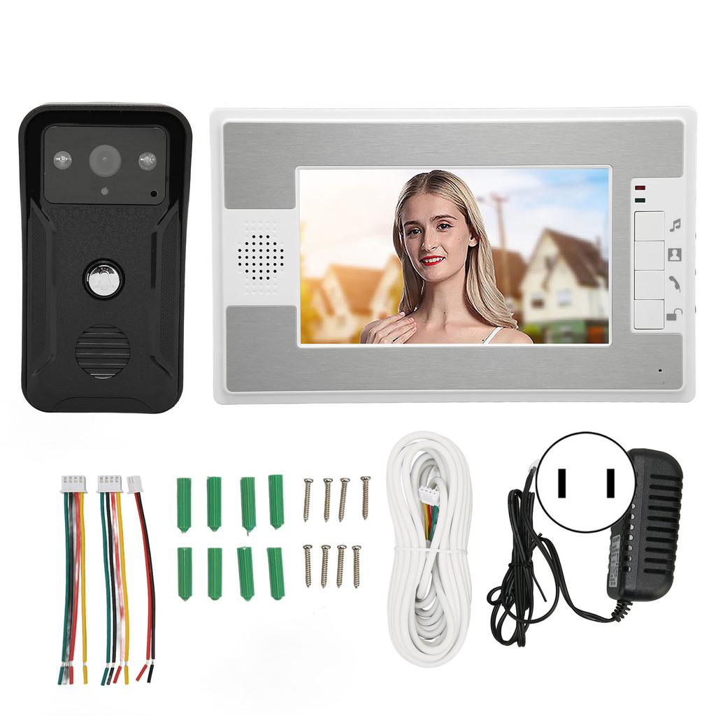 Video Door Phone Doorbell 7 Inch Color TFT LCD Night Vision Video Intercom Monitor for Home