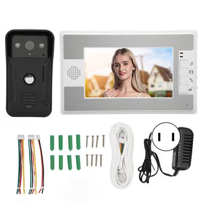 טלפון דלת וידאו פעמון דלת 7 אינץ' צבעוני TFT LCD ראיית לילה וידאו אינטרקום מוניטור לבית