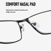 High Quality Metal Frame Reading Glasses Men Business Anti Blue Light Eyewear Classic Square Hyperopic Eyeglasses Diopter +2.25