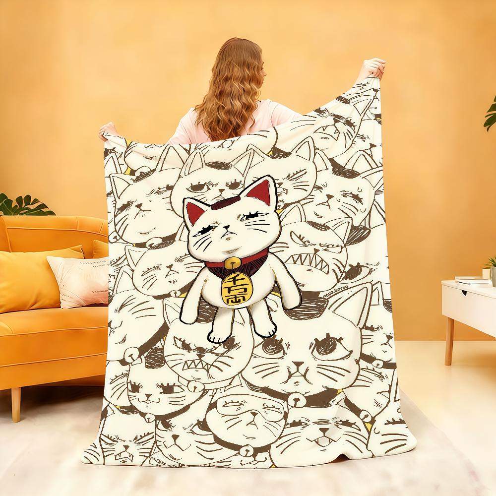 Manga anime T Turbo Oma kat Deken Zachte Plaid voor Huis Slaapkamer Bed Bank Picknick Reizen Kantoor Rust Dekendeksel Cadeau