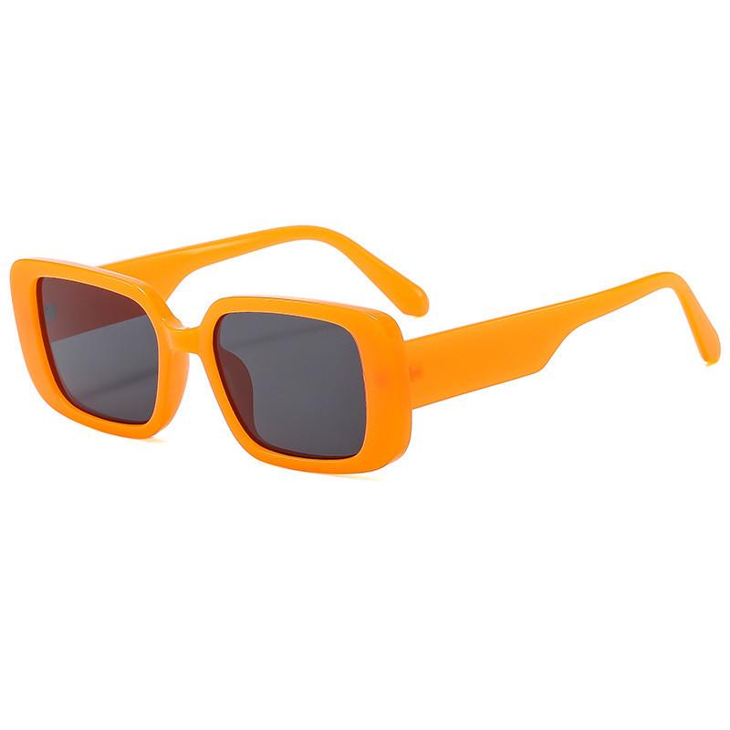 Retro Square Black Sunglasses With Grey Lenses Uv400 For Outdoor Sports