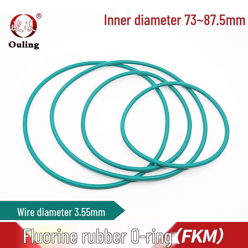 Green Fluororubber O-ring, ID Options: 73-87.5mm x 3.55mm 73*3.55mm (1 piece) Green Fluororubber O-ring
